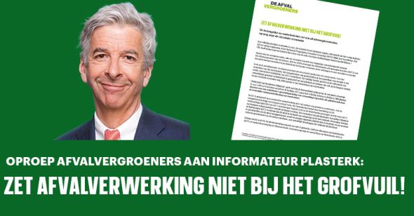 Brief aan informateur: Zet afvalverwerking niet bij het grofvuil